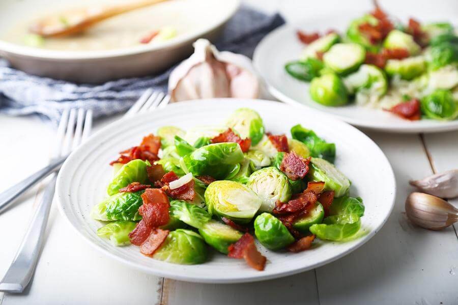 Garlic and Bacon Brussels Sprouts