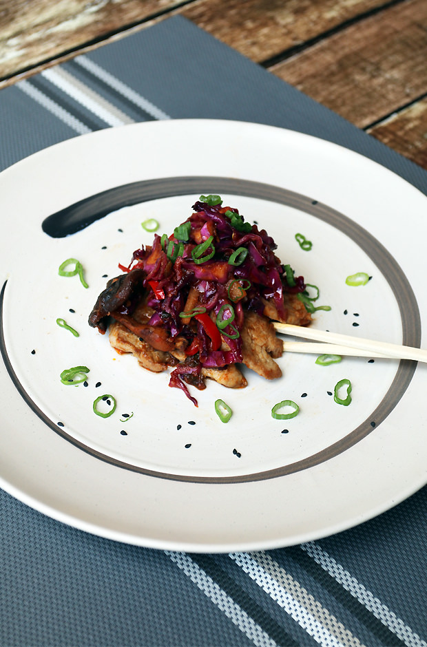 Pork Shiitake Stir Fry with “Quick Kimchi” | Shared via iqyxmeyx.top