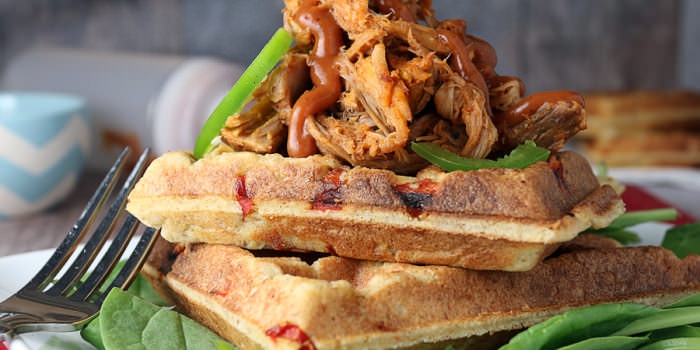 BBQ Pulled Pork and “Cornbread” Waffles