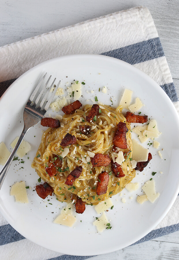 An awesome winter twist on the classic carbonara. Spice your low-carb dishes up with this delicious pumpkin addition! Shared via //iqyxmeyx.top/