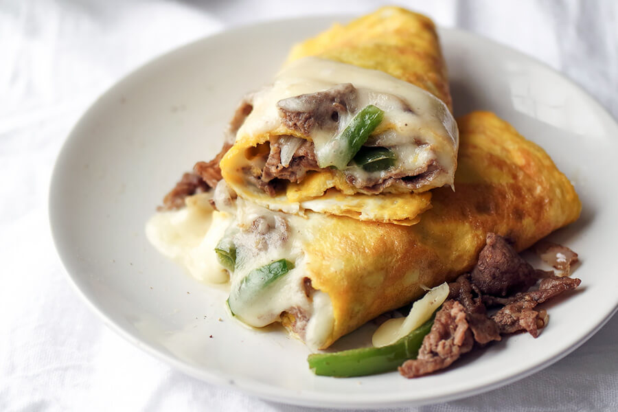 Keto Philly Cheesesteak Omelet