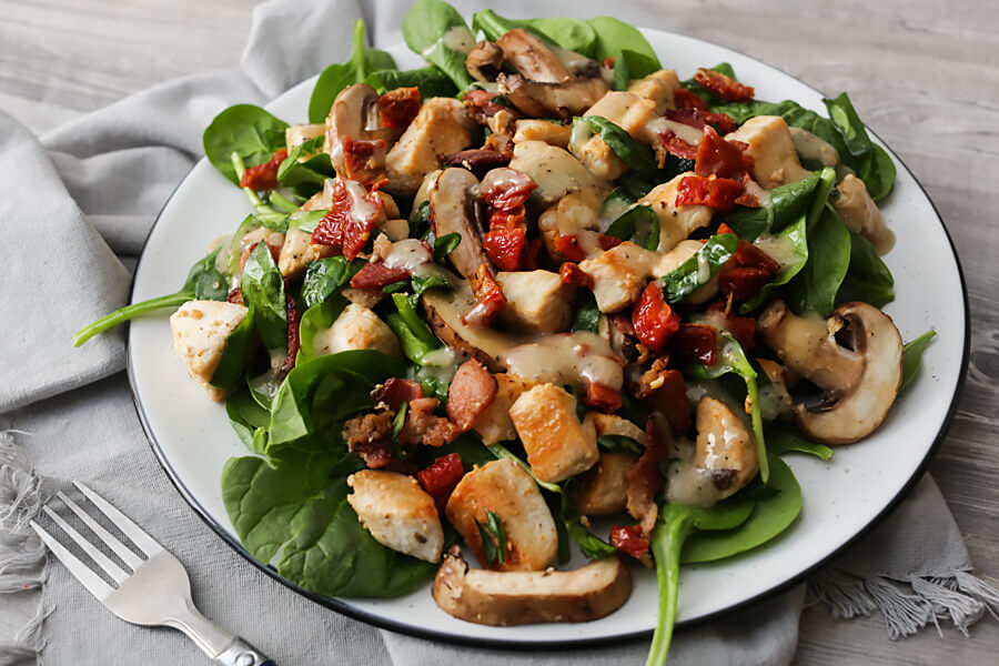 Complete chicken bacon salad