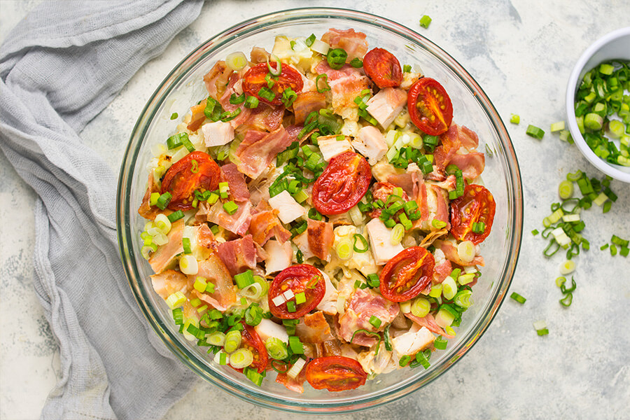 Chicken BLT Cauliflower Salad