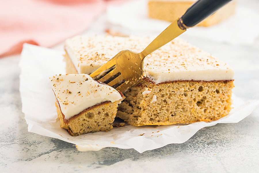 Keto Pumpkin Bars with Cream Cheese Icing